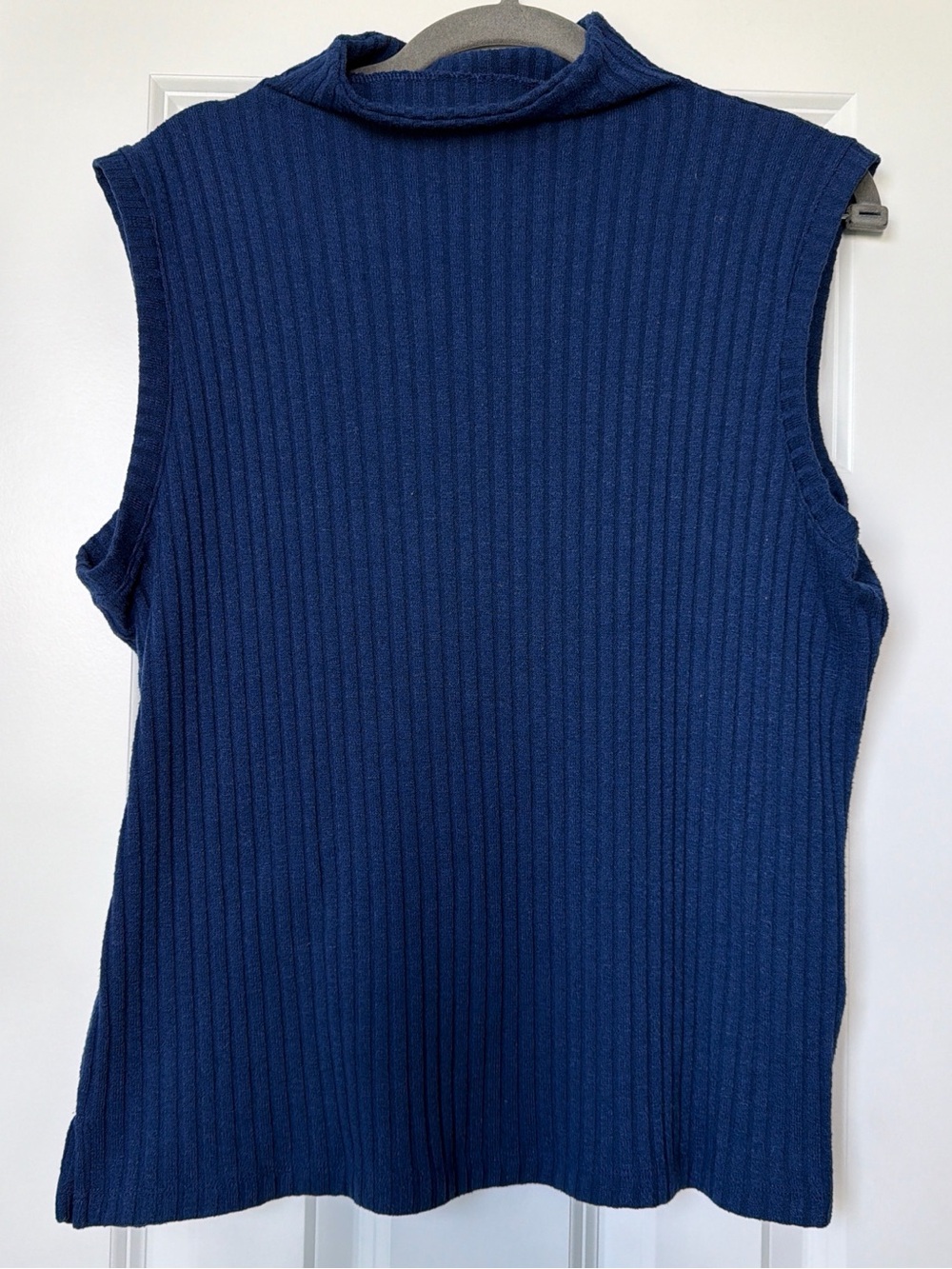 Banana Republic Ribbed Sleeveless Mock Neck Tank - Deep Blue